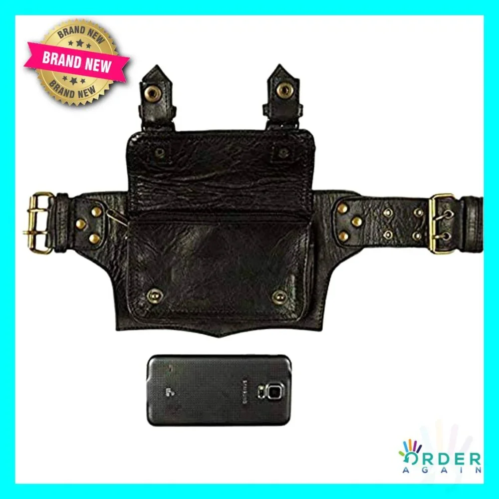 Vintage Leather Messenger Belt Sling Utility Pouch Fanny Pack Adjustable Strap
